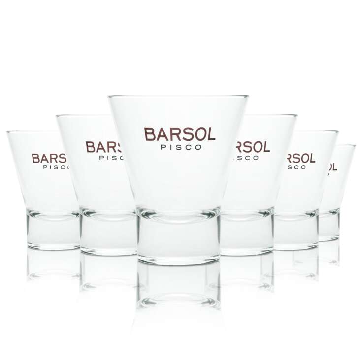 6x Barsol Pico Sour Glass 0,25l Tumbler Cocktail Glasses Tasting Retro Lowball Bar