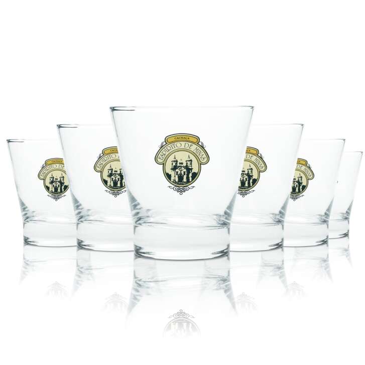 6x Espirito de Minas Rum Glass 0,25l Tumbler Cachaca Glasses Cocktail Lowball Bar