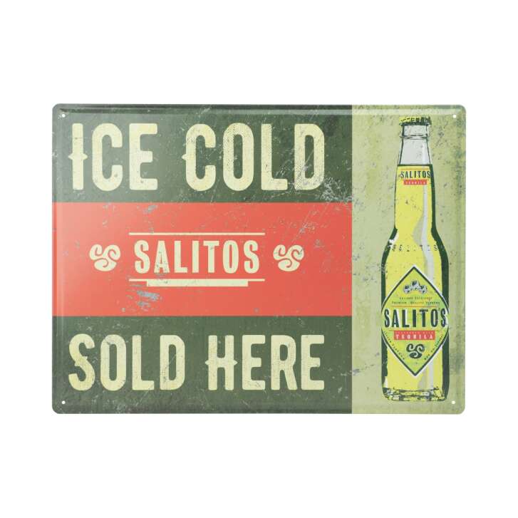 Salitos beer tin sign 40x30cm "Ice Cold Sold Here" advertising board advertising wall