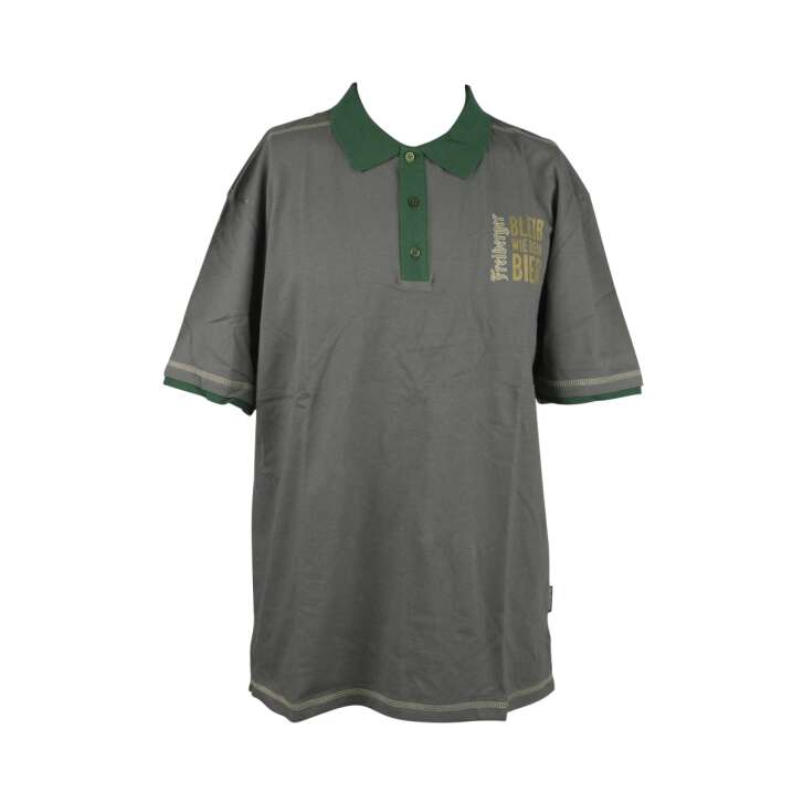 1 Freiberger beer polo shirt size XXL gray/green Freiberger new