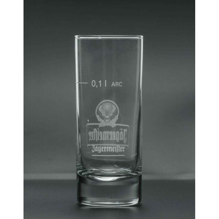 6x Jägermeister liqueur long drink glass 0.1l