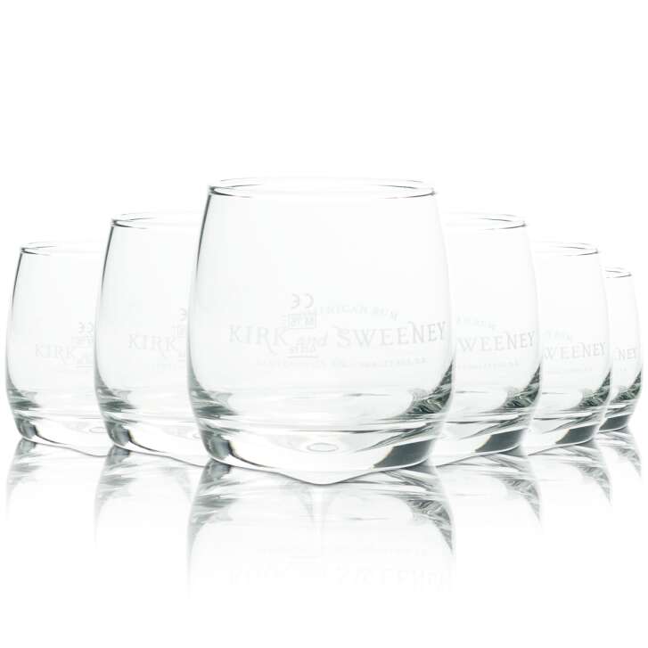 6x Kirk and Sweeney Rum Glass 0,27l Tumbler Wobble Glass Rolling Swivel Glasses