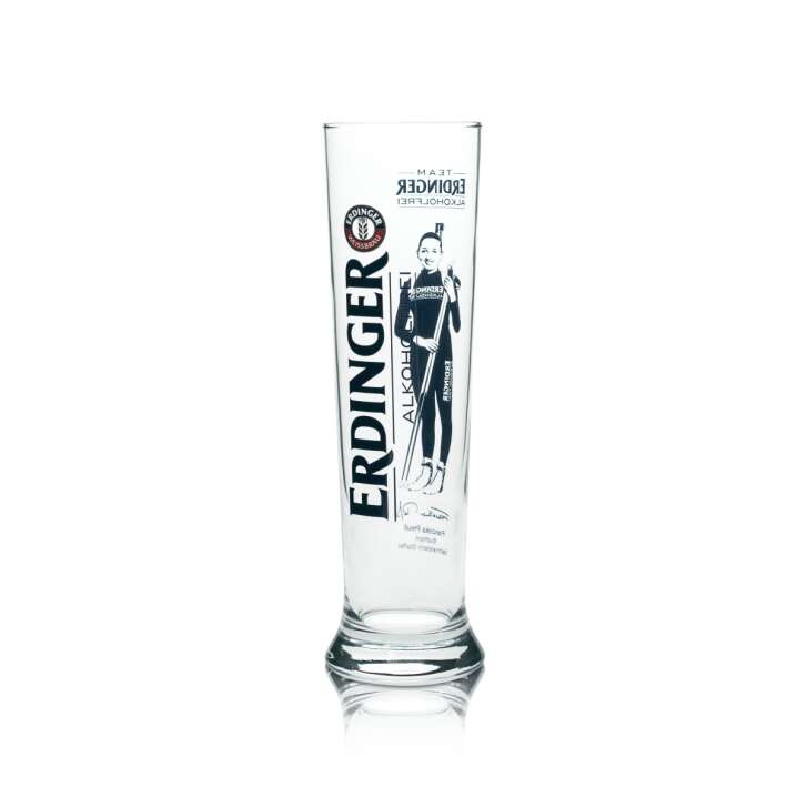 Erdinger Weißbräu beer glass 0,5l Weizen Alkoholfrei Biathlon Stars Team glasses