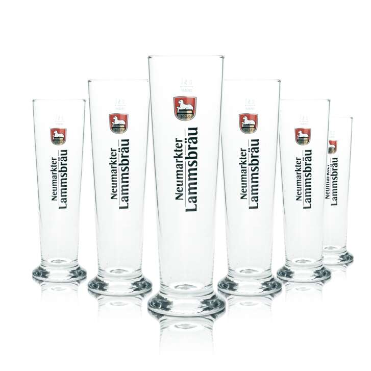 6x Neumarkter Lammsbräu beer glass 0,5l Stange Exclusiv Rastal glasses tulip goblet