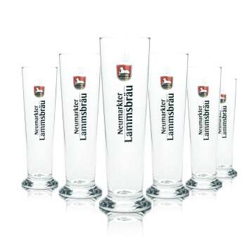 6x Neumarkter Lammsbräu beer glass 0,5l Stange...