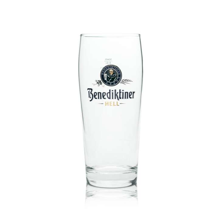 6x Benedictine Weissbräu Beer Glass 0.5l Willi Becher Light Sahm Glasses Pils Bar