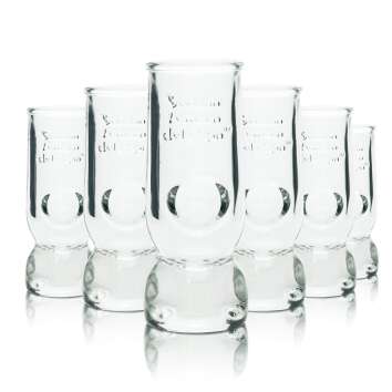 6x Veccio Amaro del Capo Glass 4cl Shot Glasses Relief...