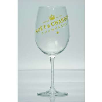 6x Moet Chandon champagne glass wine glass yellow lettering