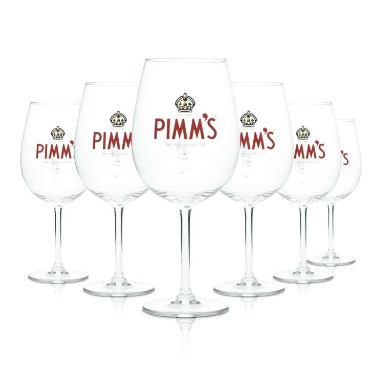 6x Pimms Glass 0.4l Wine Liqueur Longdrink Cocktail Aperitif Glasses Gastro Stem