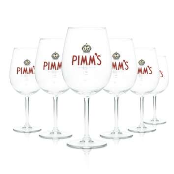6x Pimms Glass 0.4l Wine Liqueur Longdrink Cocktail...