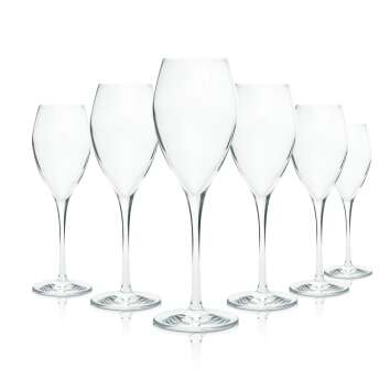 6x Veuve Clicquot Champagne glass 0.1l flute goblet...