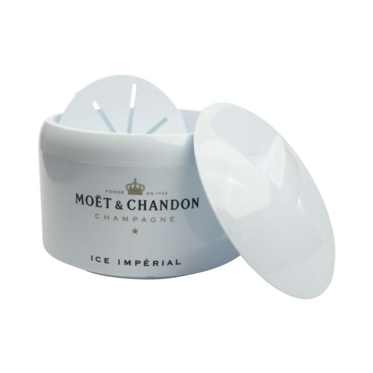 1x Moet Chandon Champagne Cooler Ice Box White Ice Imperial Round