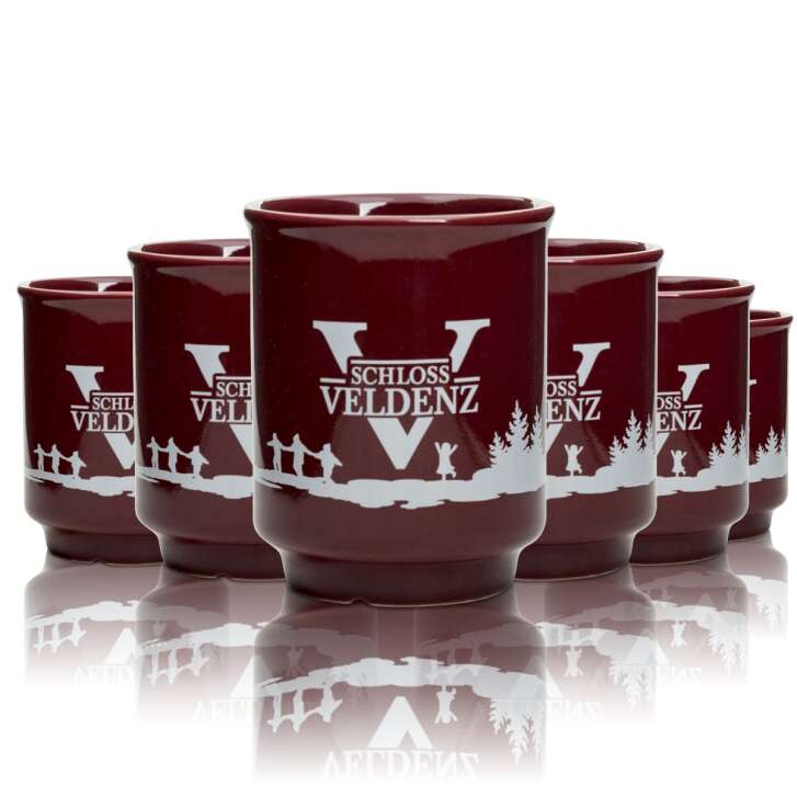 4x Castle Veldenz juice cup 0.2l mulled wine winter Christmas market red punch