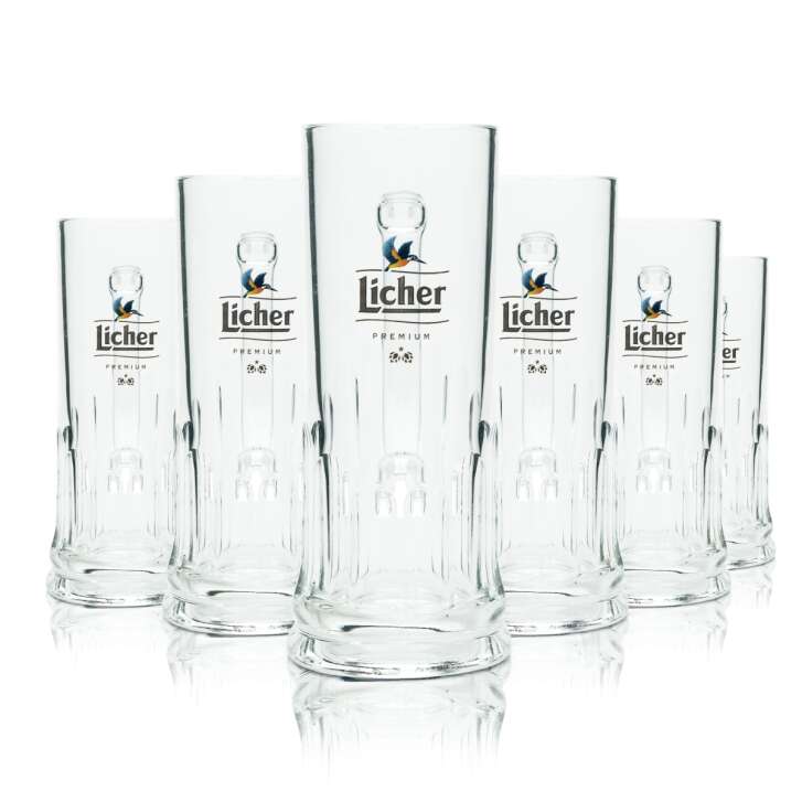 6x Licher beer glass 0,3l mug Tankards Seidel Rastal handle glasses mugs Beer