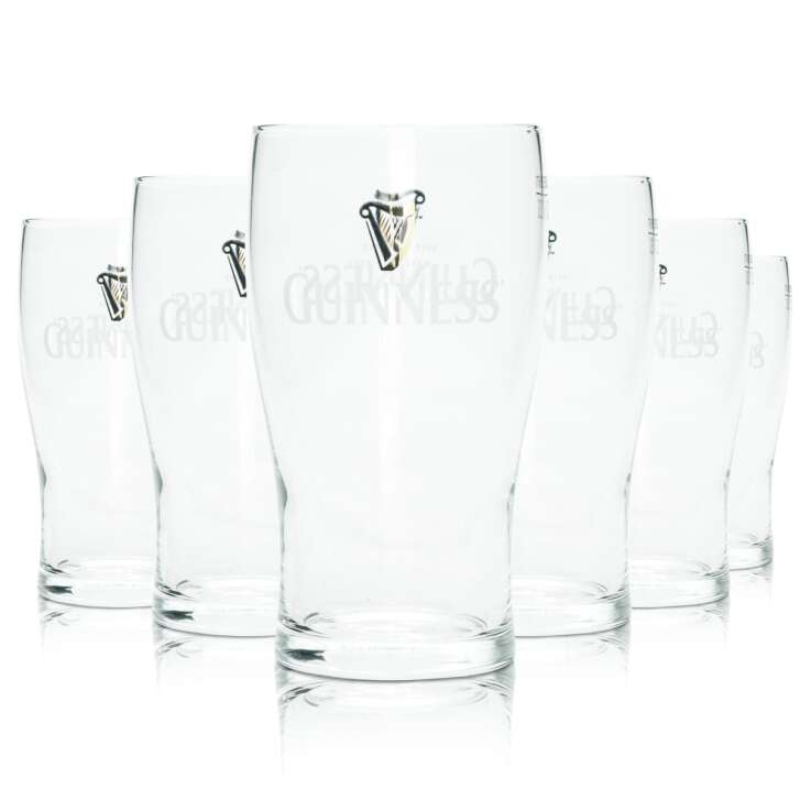 6x Guinness Beer Glass 0,3l Mug 1/2 Pint Tulip Sahm Willi Glasses Brewery Beer