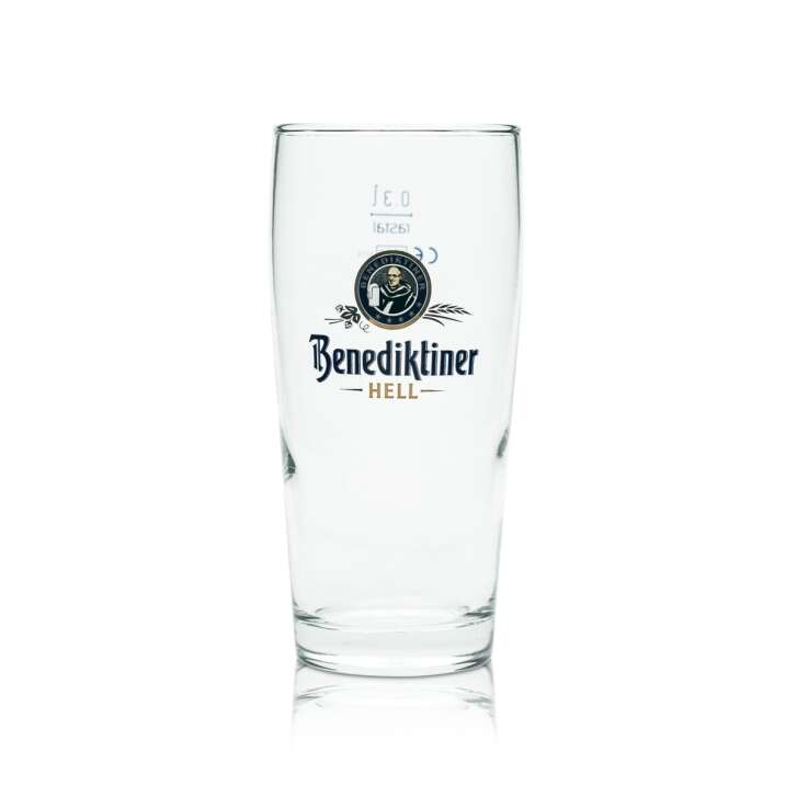 6x Benedictine beer glass 0.3l Willi mug "Light" Sahm Brewery tumblers