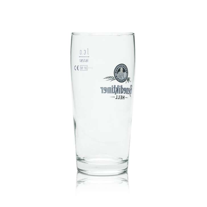 6x Benedictine beer glass 0.3l Willi mug "Light" Sahm Brewery tumblers