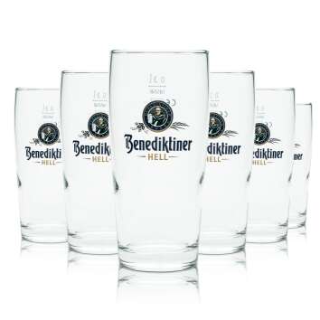 6x Benediktiner beer glass 0,3l Willi Becher...