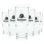 6x Benediktiner beer glass 0,3l Willi Becher "Hell" Sahm brewery tumbler glasses