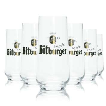6x Bitburger Beer Glass 0,3l Mug Ritzenhoff Willi Retro...