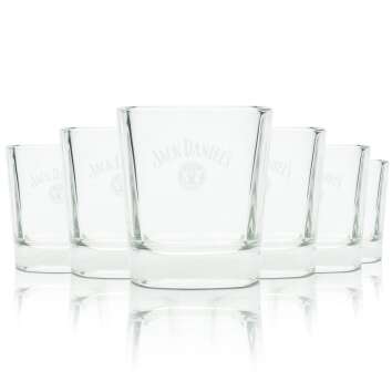 6x Jack Daniels whiskey glass 27cl tumbler "white...