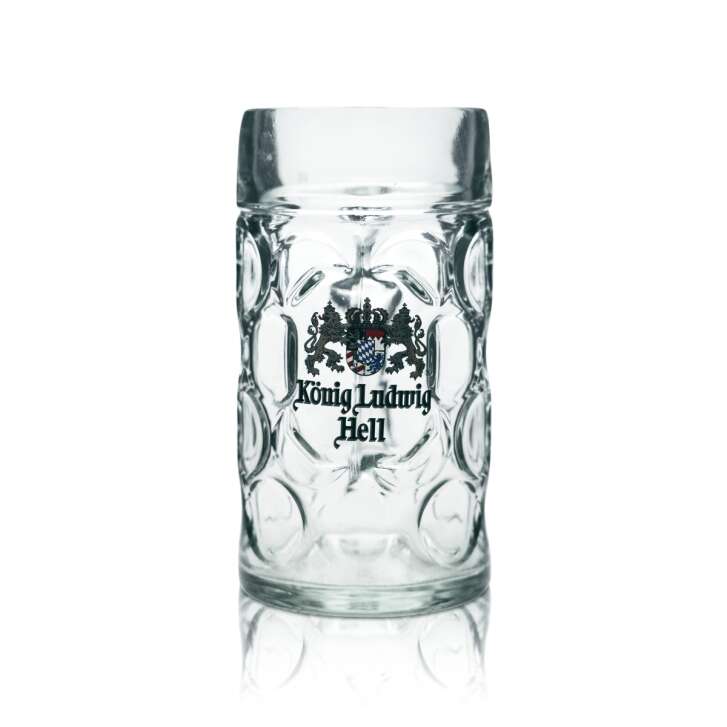 King Ludwig beer glass 1l beer mug "Hell" Relief Wiesn mugs Seidel glasses Bar