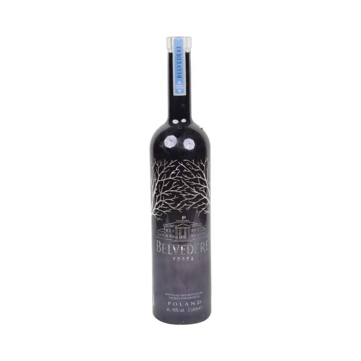 Belvedere Vodka Bottle 3L EMPTY Black Edition used Deco Collector Lamp