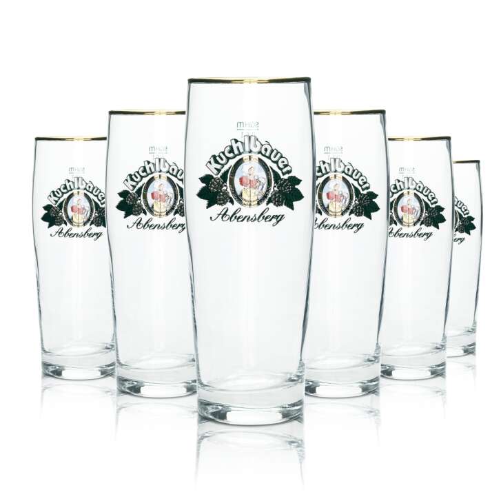 6x Kuchlbauer beer glass 0,5l Willi Becher Trumpf glasses Bistro Brauer Abensberg