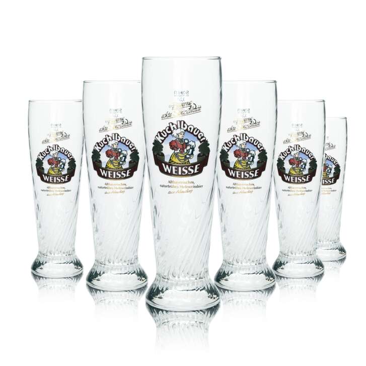 6x Kuchlbauer beer glass 0,3l wheat beer relief glasses yeast wheat Bavaria