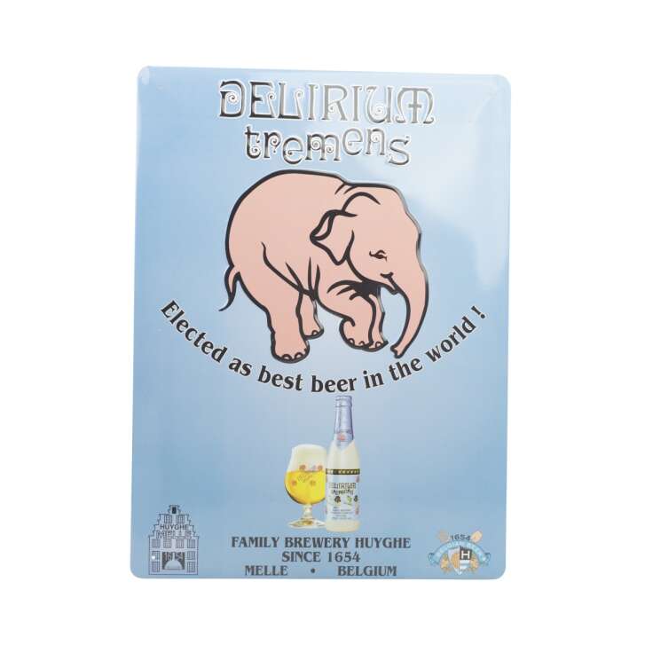 Delirium Tremens Beer Tin Sign 39x29cm Elephant Huyghe Wall Plaque Sign