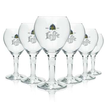 6x Leffe Beer Glass 0.33l Relief Goblet Design Stemware...