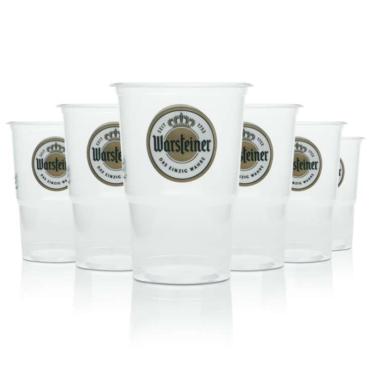 50x Warsteiner beer disposable cups 0.4l festival glasses plastic plastic cup