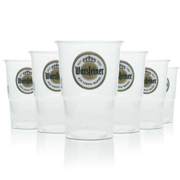 50x Warsteiner beer disposable cups 0.4l festival glasses...