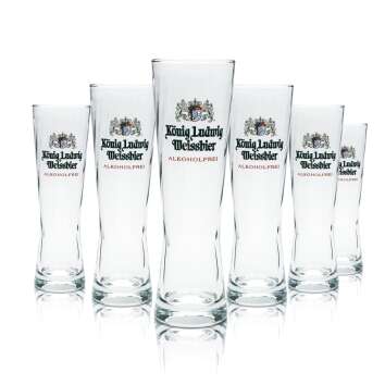 6x King Ludwig beer glass 0,5l wheat beer non-alcoholic...