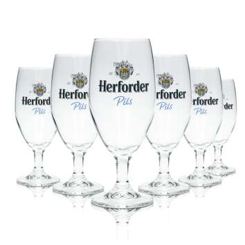 6x Herford Beer Glass 0,3l Pils Pokal Vienna Sahm Tulip...