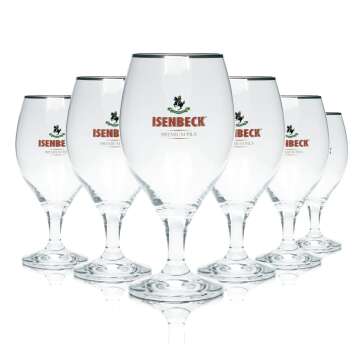 6x Isenbeck beer glass 0.4l tulip goblet pilsner glasses...