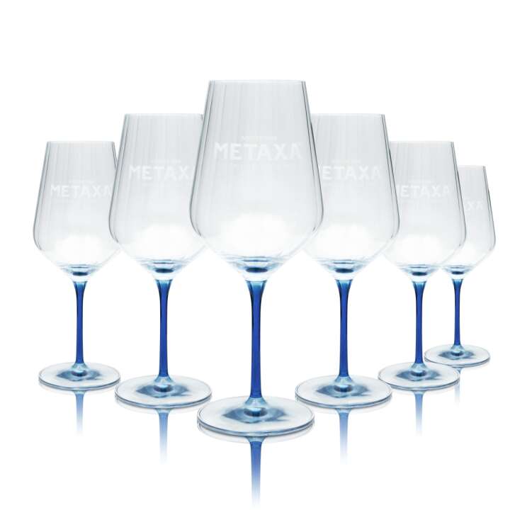 6x Metaxa Glass Brandy Glasses Relief Cocktail Stemware Contour Longdrink Greeks