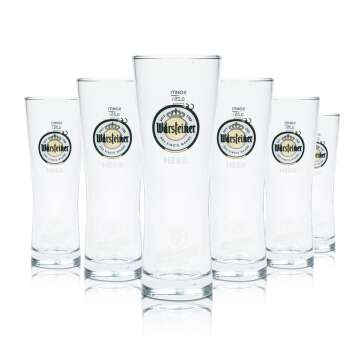 6x Warsteiner Beer Glass 0,25l Goblet Herb Cup Glasses...