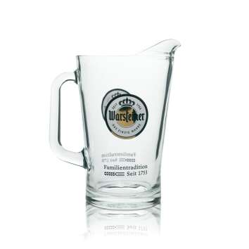 Warsteiner beer pitcher 1.5l carafe glass jug spout...