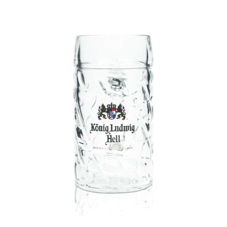 King Ludwig beer mug glass 1L Seidel tankard mug handle glasses Oktoberfest Munich beer