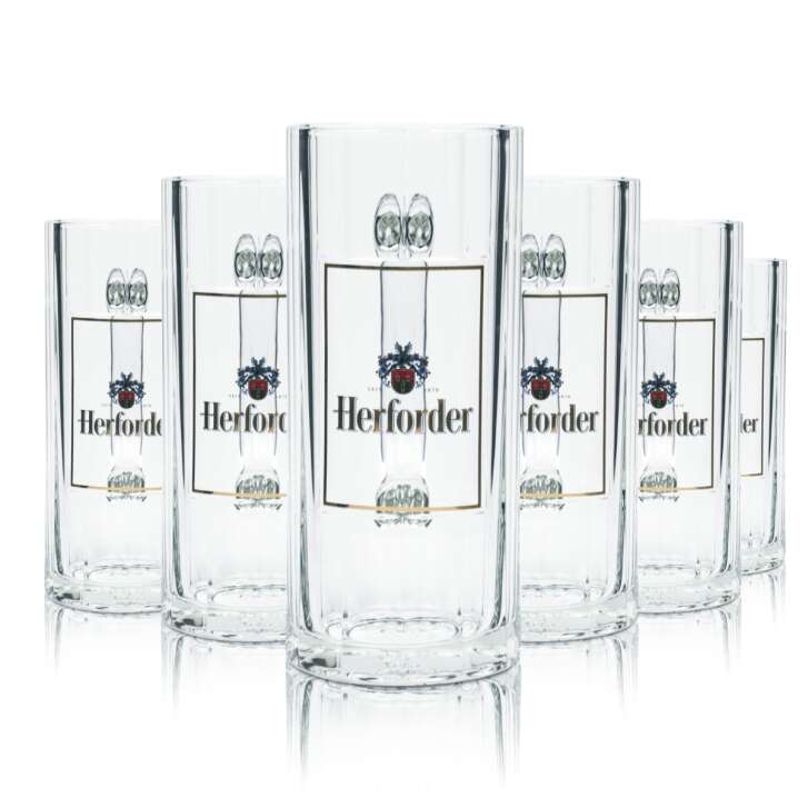 6x Herford beer glass 0.4l mug Wallenstein Sahm Seidel Henkel glasses mugs bar
