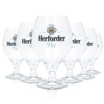6x Herford beer glass 0.4l goblet pilsner glasses tulip...
