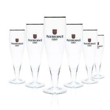 6x Paderborn beer glass 0.3l goblet gold rim Ritzenhoff...