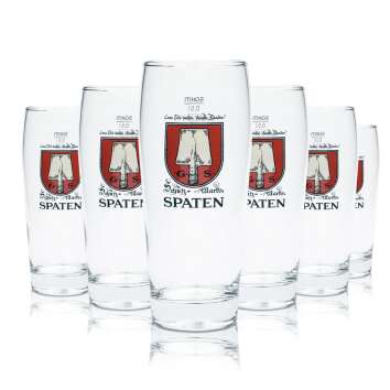 6x Spaten Beer Glass 0,5l Mug Willi Glasses Brewery...