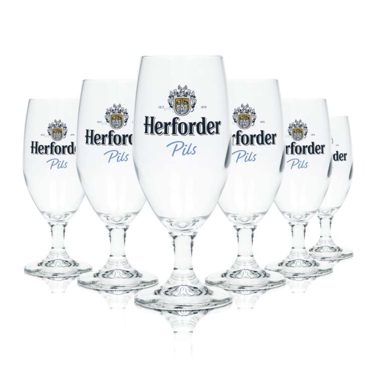 6x Herford beer glass 0.25l goblet Vienna Sahm Pils glasses tulip stemmed glass Beer