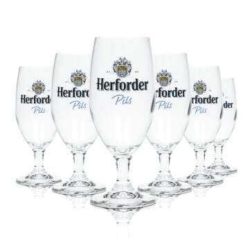6x Herford beer glass 0.25l goblet Vienna Sahm Pils...