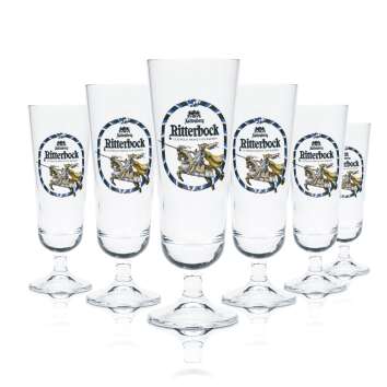 6x King Ludwig beer glass 0.25l Ritterbock glasses Tulip...