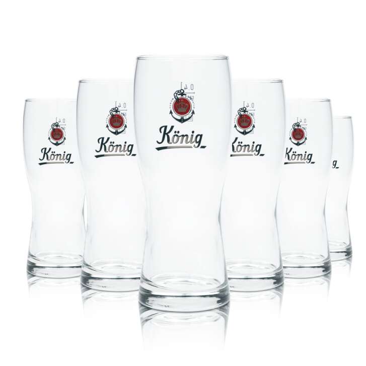 6x König Pilsener beer glass 0,4l mug Willi glasses goblet brewery Pilsner Beer