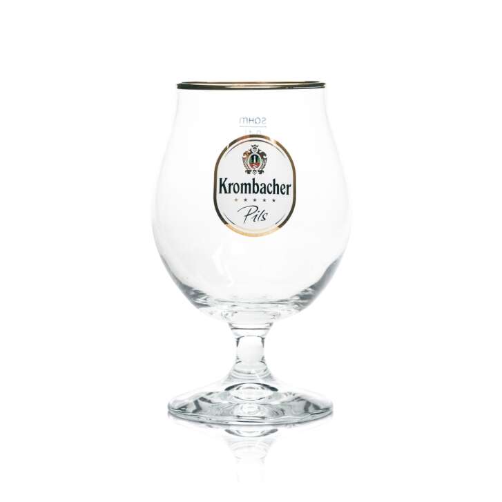 Krombacher beer glass 0,4l gold rim glasses Brussels balloon tulip goblet