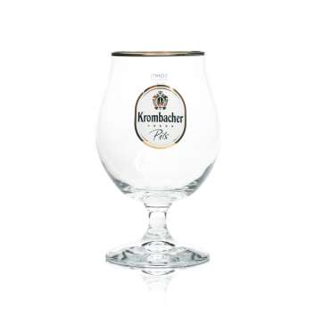 Krombacher beer glass 0,4l gold rim glasses Brussels...
